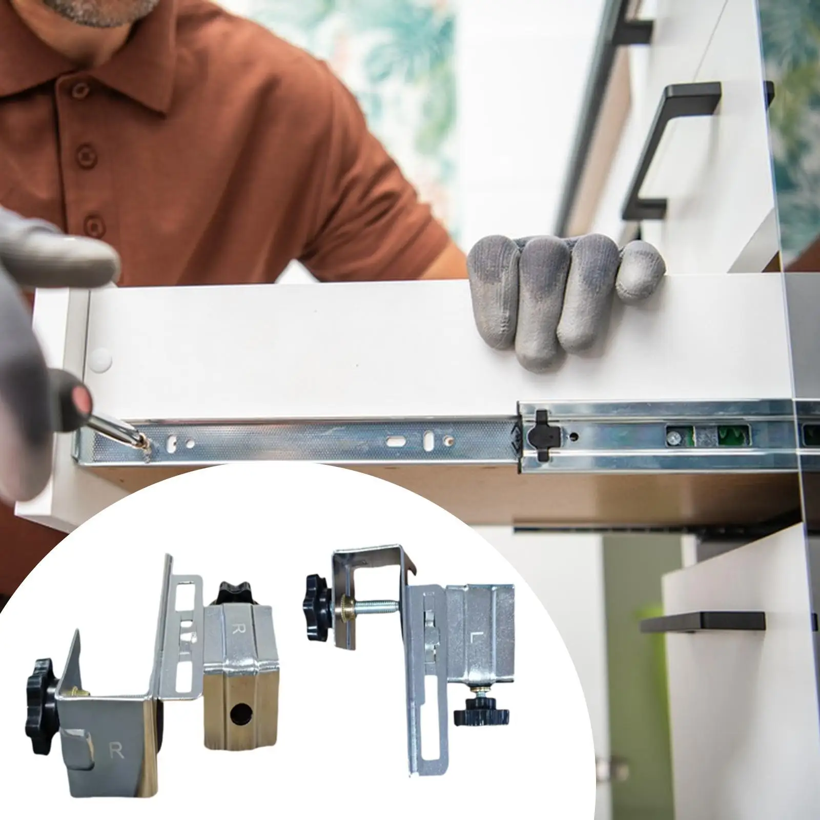 2 조각 캐비닛 설치 클램프 분리형 고강도 효율적인 서랍 고정 클립 정렬 도구 목공 도구