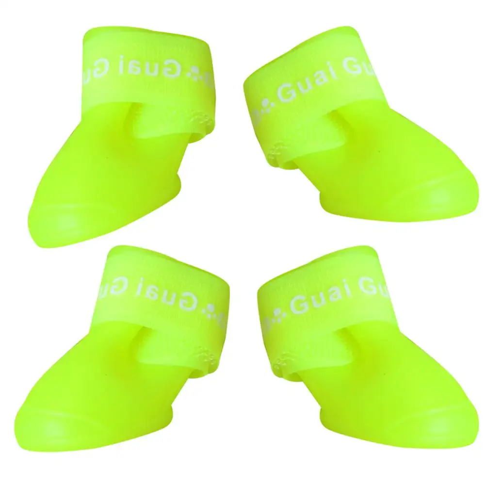 

Little Pet Dog Puppy Anti-slip Rain Snow Boots Candy Colors Rubber Waterproof Boots Shoes - Size L (Green)