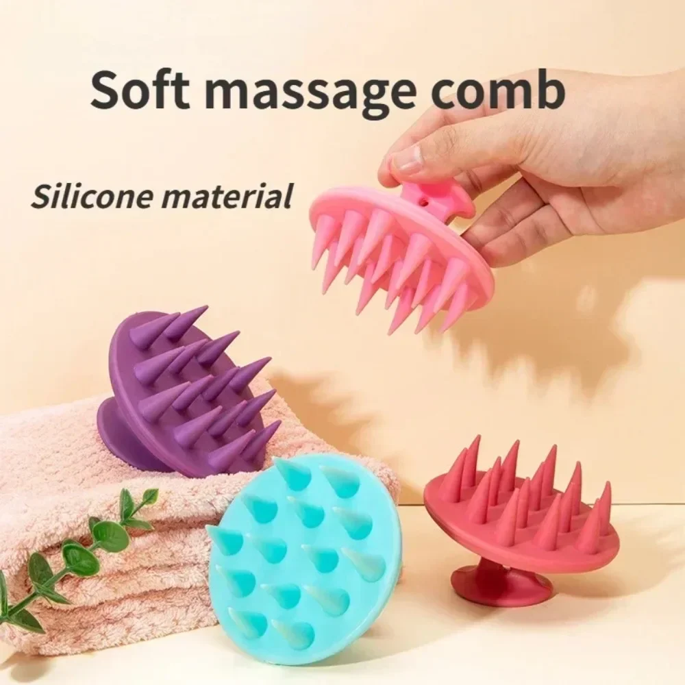 

Silicone Shampoo Brush Scalp Massage Comb Head Massager Hair Washing Massage Brush Bath Shower Brush Salon Barber Hair Care Tool