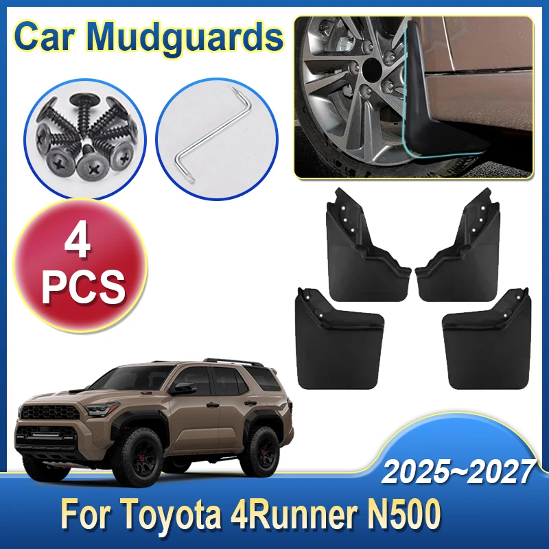 

Для Toyota 4Runner N500 MK6 2025 2026 2027: Комплект из 4 брызговиков (передние и задние) для защиты от брызг, автоаксессуары