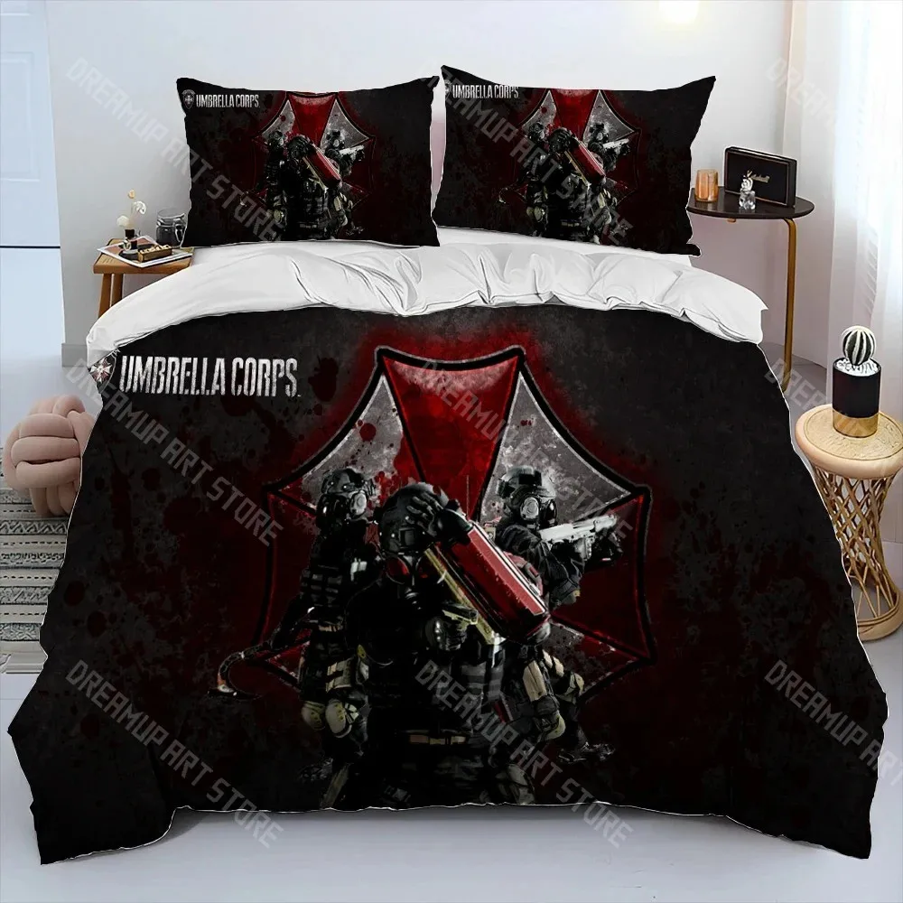 3D Printed R-Resident Game Evil Bedding Set for Boys Girls Duvet Cover Pillowcase Twin Queen King Full Single Double Sizes view 2