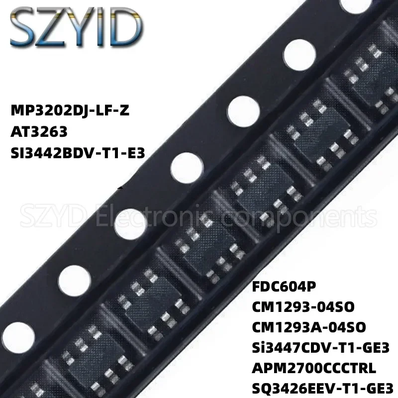 100PCS SOT23-6 MP3202DJ-LF-Z AT3263 SI3442BDV-T1E3 FDC604P CM129304SO CM1293A04SO Si3447CDVT1GE3 APM2700CCCTRL SQ3426EEV-T1-GE3