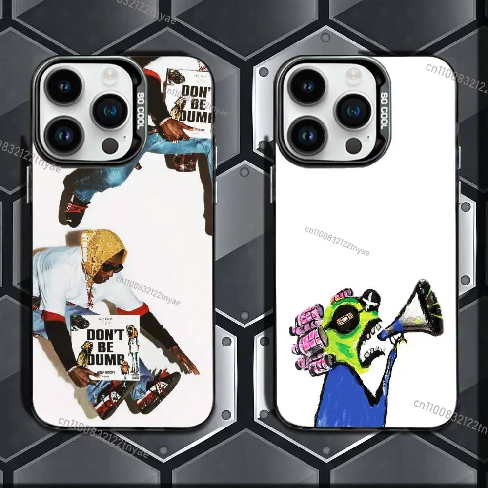

DONT BE DUMB AS-AP ROCKY Phone Case For iPhone 17,16,15,14,13,12,11 Pro Max Plus Colorful Gradient Soft TPU Back Cover