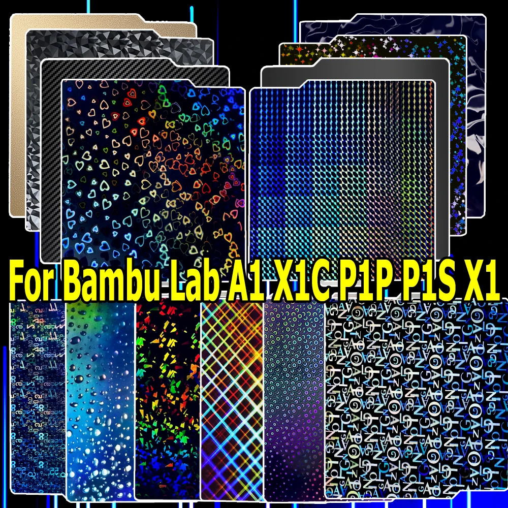 

For Bambu lab A1 Build Plate P1S Double Sided Spring Steel Sheet PEI PEO PET for Bambulab x1 P1P carbon impresora 3d accessories