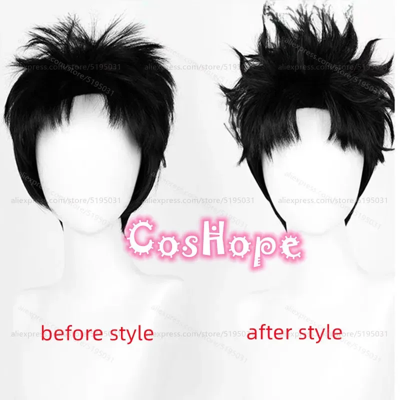 แคนดี้ 2025 โอคารุน 28 ซม.วิกผมสั้นสีดำเคน ทาคาคุระอะนิเมะคอสเพลย์วิกผมสังเคราะห์ทนความร้อน