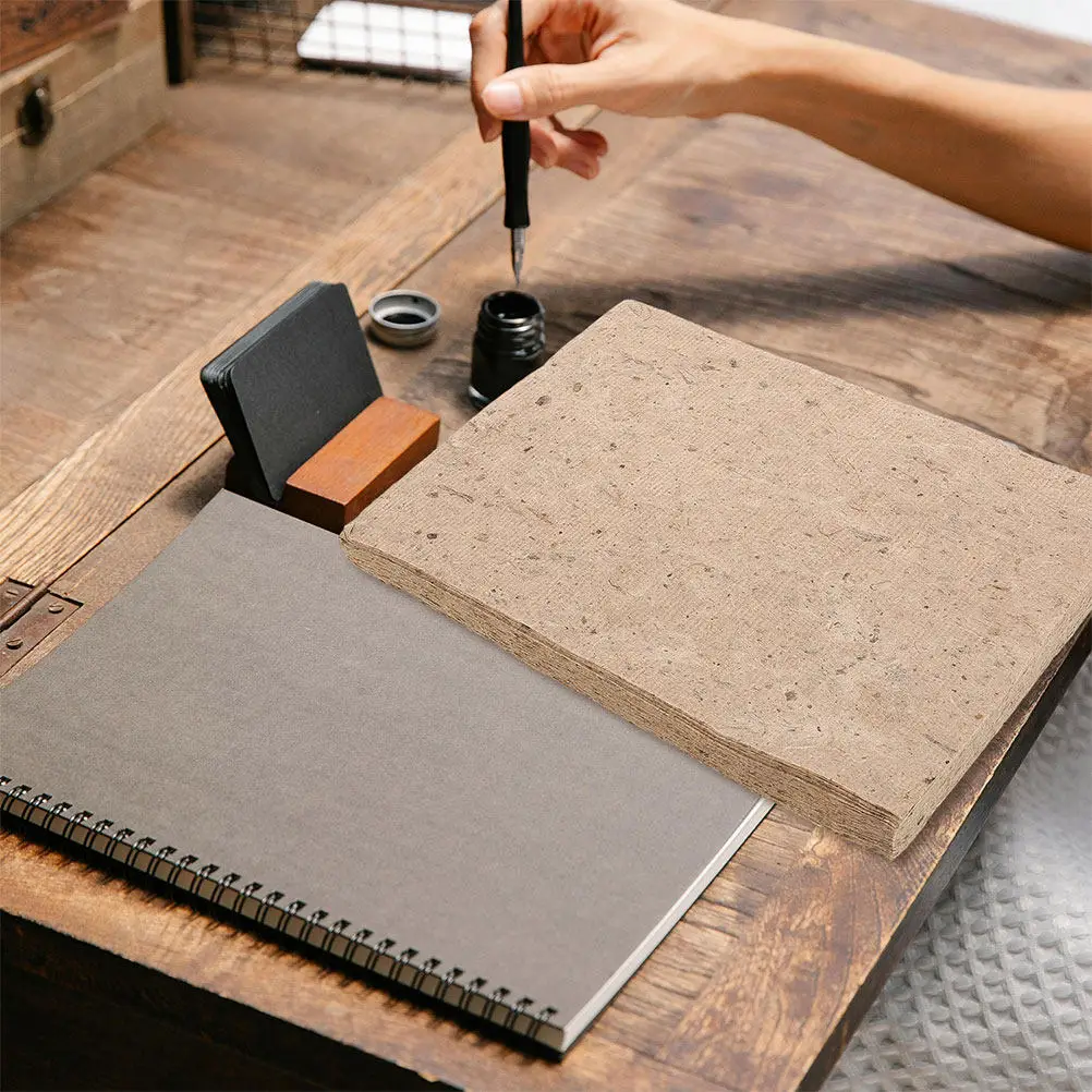 20Pcs Natural Bark Craft Paper Sheets Eco Friendly Handmade Textured Vintage Style Paper for Decoupage Calligraphy