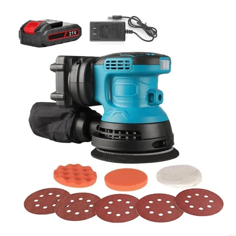 Multifunctional Efficient Wireless Orbital Sander Up to 15000RPM with Ergonomic Grip and Quick Changes Sandpaper System B03E