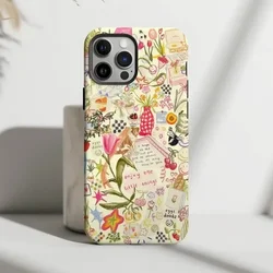 Yellow Flowers Collage  Phone Case For IPHONE 16 15PRO MAX 14 13 12 11 Acrylic TPU Two in one magnetic Mobile Phone Cases