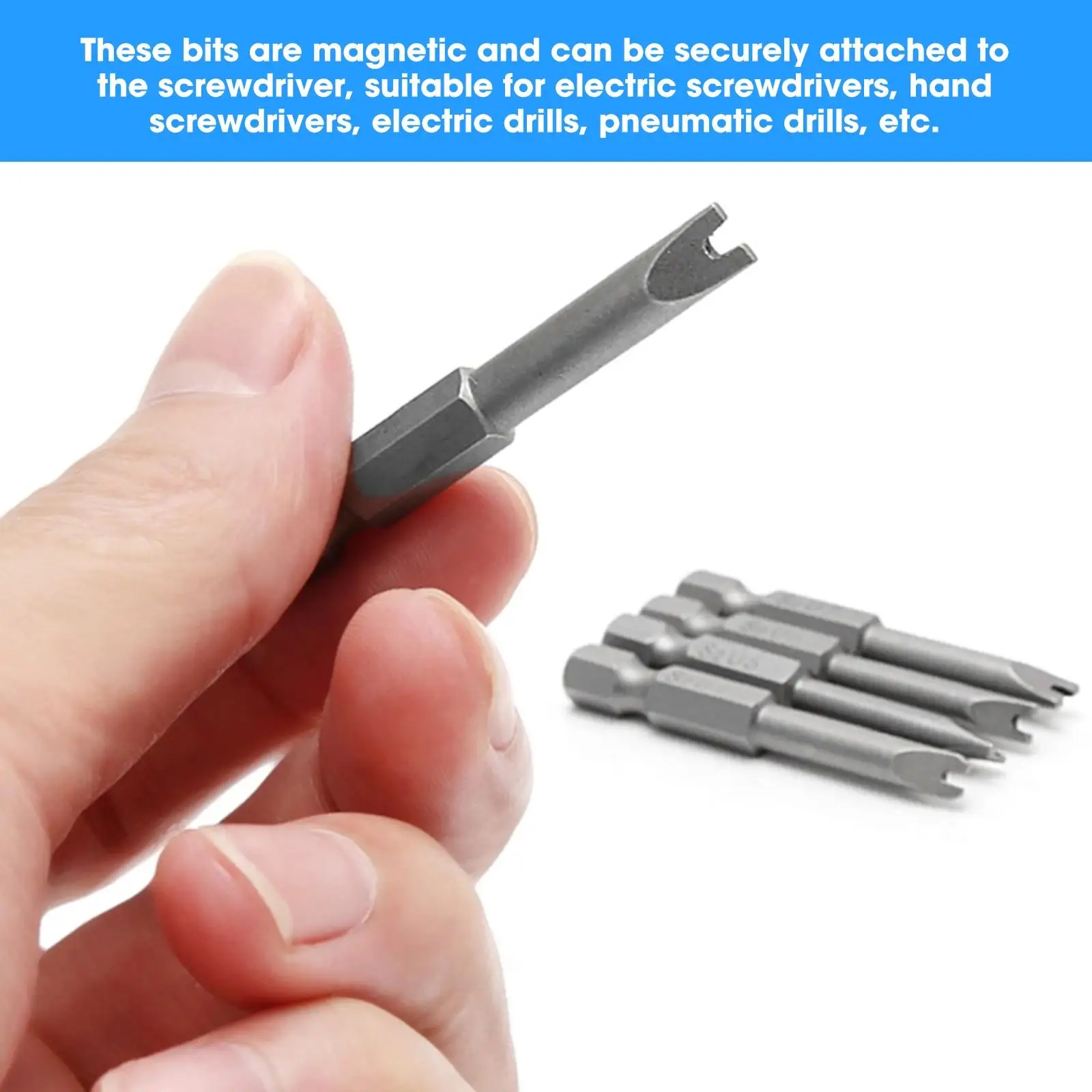 Tamper Proof Screwdriver Drill Bit Set 5Pcs Hex Shank Magnetic U Shaped Security 1/4 inch Driv