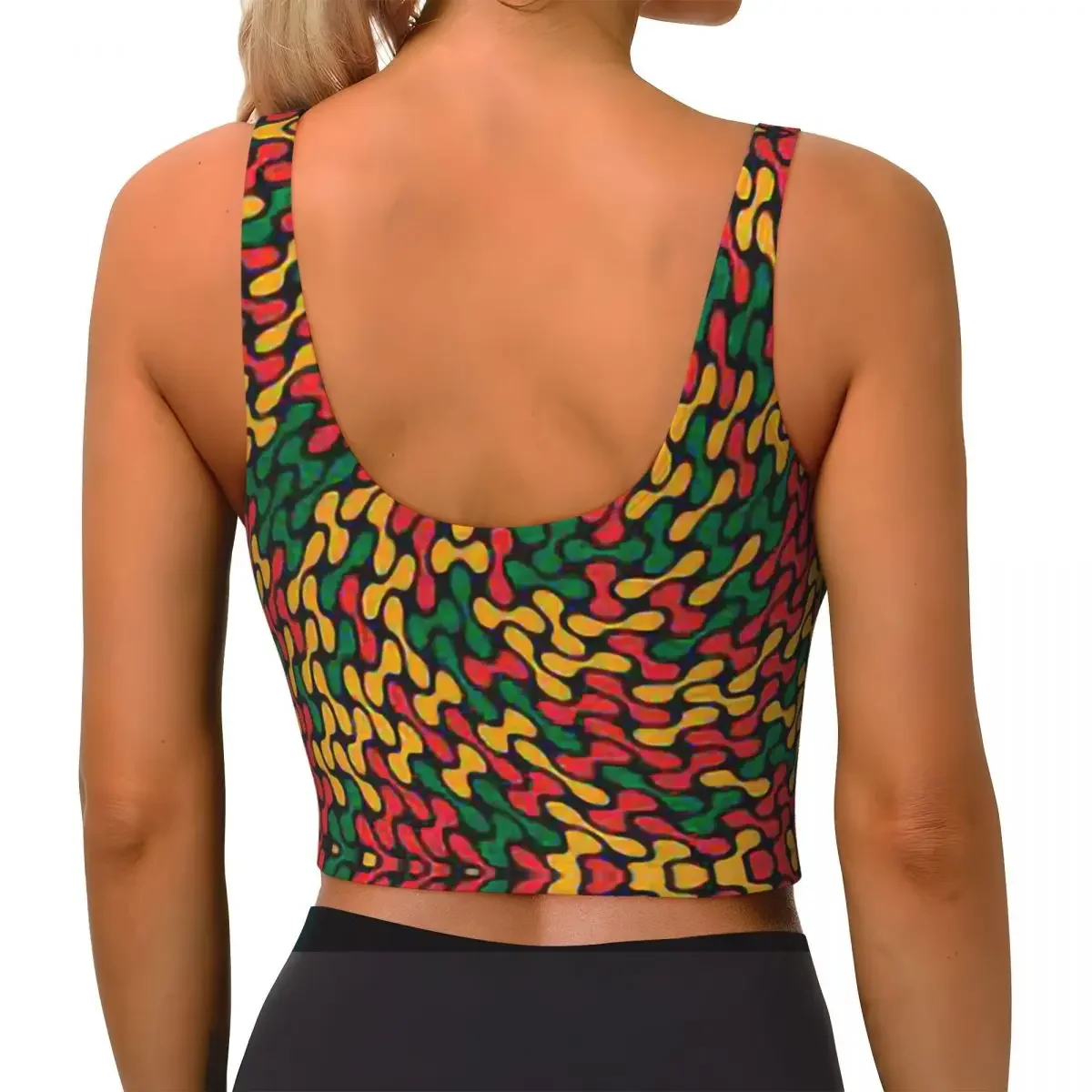 Soutien-gorge de sport personnalisé à motif de drapeau éthiopien à fort impact pour femmes, haut court de Yoga d'entraînement de gymnastique