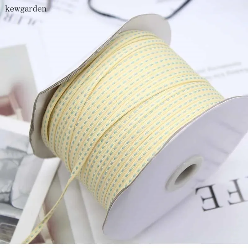 Kewgarden  3mm Dotted Line Stripe Satin Ribbons Packaging Ribbon Handmade Tape DIY Bowknot Clothing Accessories 20 Yards