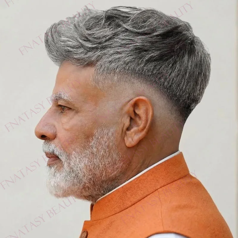 

Мужской парик из 100% натуральных волос (оттенки 1B65, 1B80, 1B40) для маскировки седины, легко надеваемый, прочный, толщина 0.12 мм, с полной кожаной основой, естественная линия роста волос