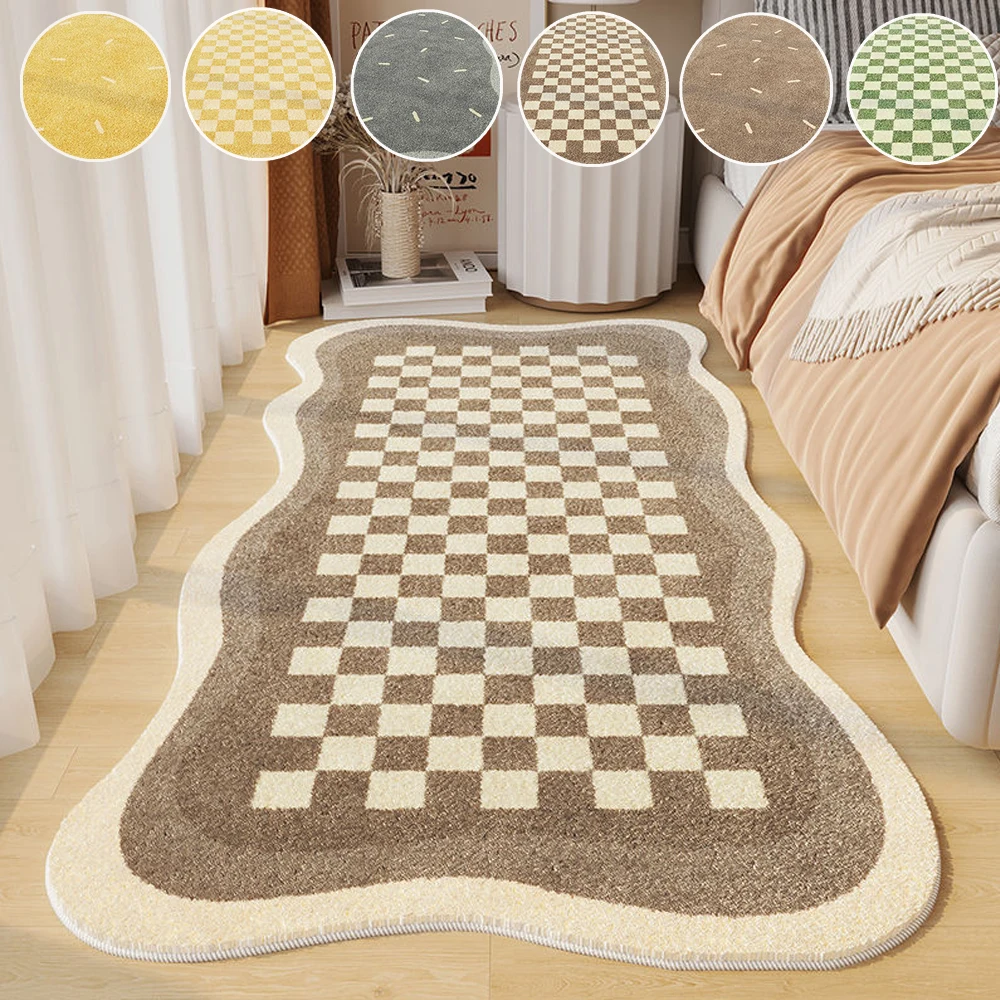 

Simple Cream Style Imitation Cashmere Carpet Living Room Bedroom Bed Blanket Household Soft Non-Slip Floor Mat Soft Carpet 라탄