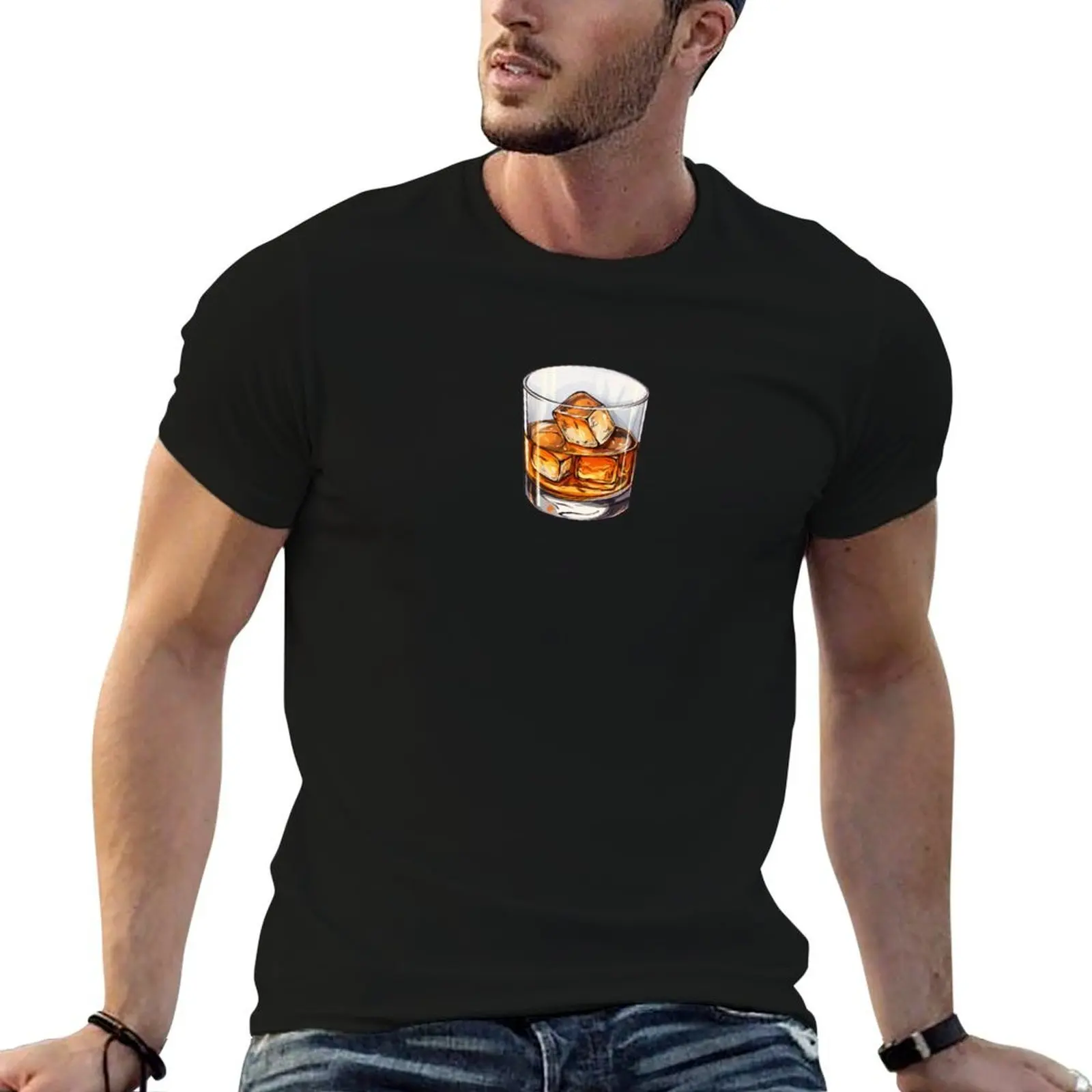

Whiskey Vintage T-Shirt cotton tshirt 100% man t shirt designer man t shirt summer T-shirt