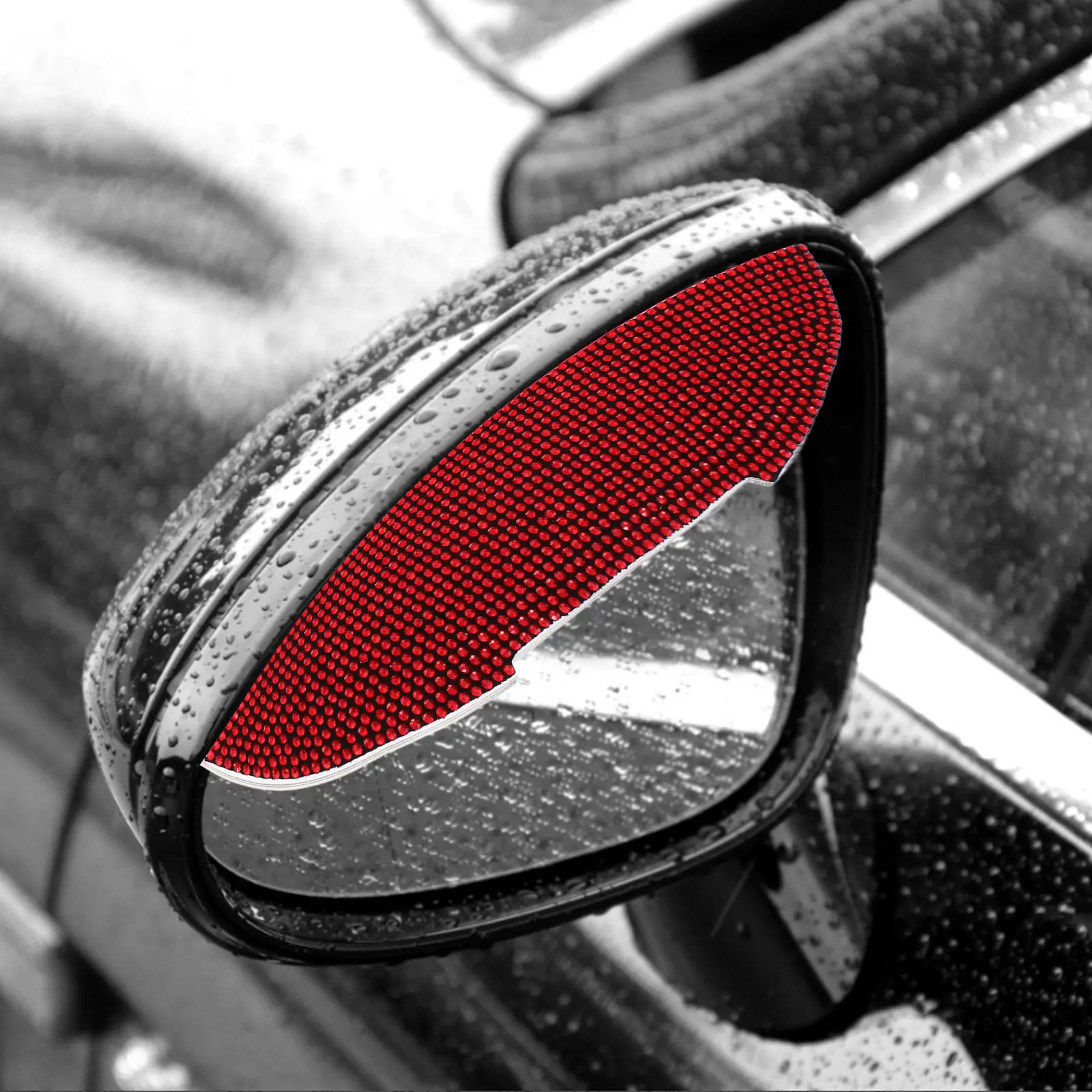 

1pcs Rear View Mirror Visor Bling Car Accessories Reflective Diamond PVC Rhinestone Side Mirror Rain Guards Cover Eyebrow Anti