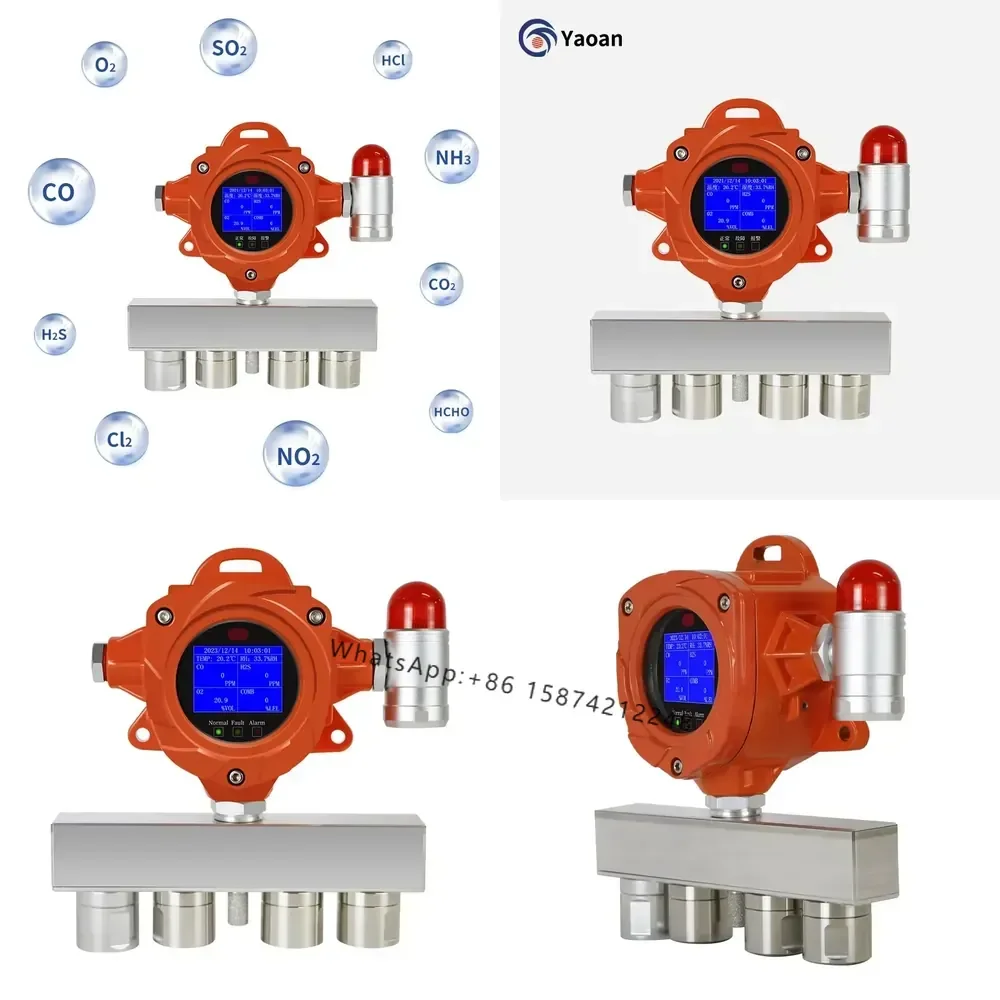 

Wall-mounted Multi Detector LCD Screen CO CH4 O2 H2S Fixed Detector Detection with RS485 Output