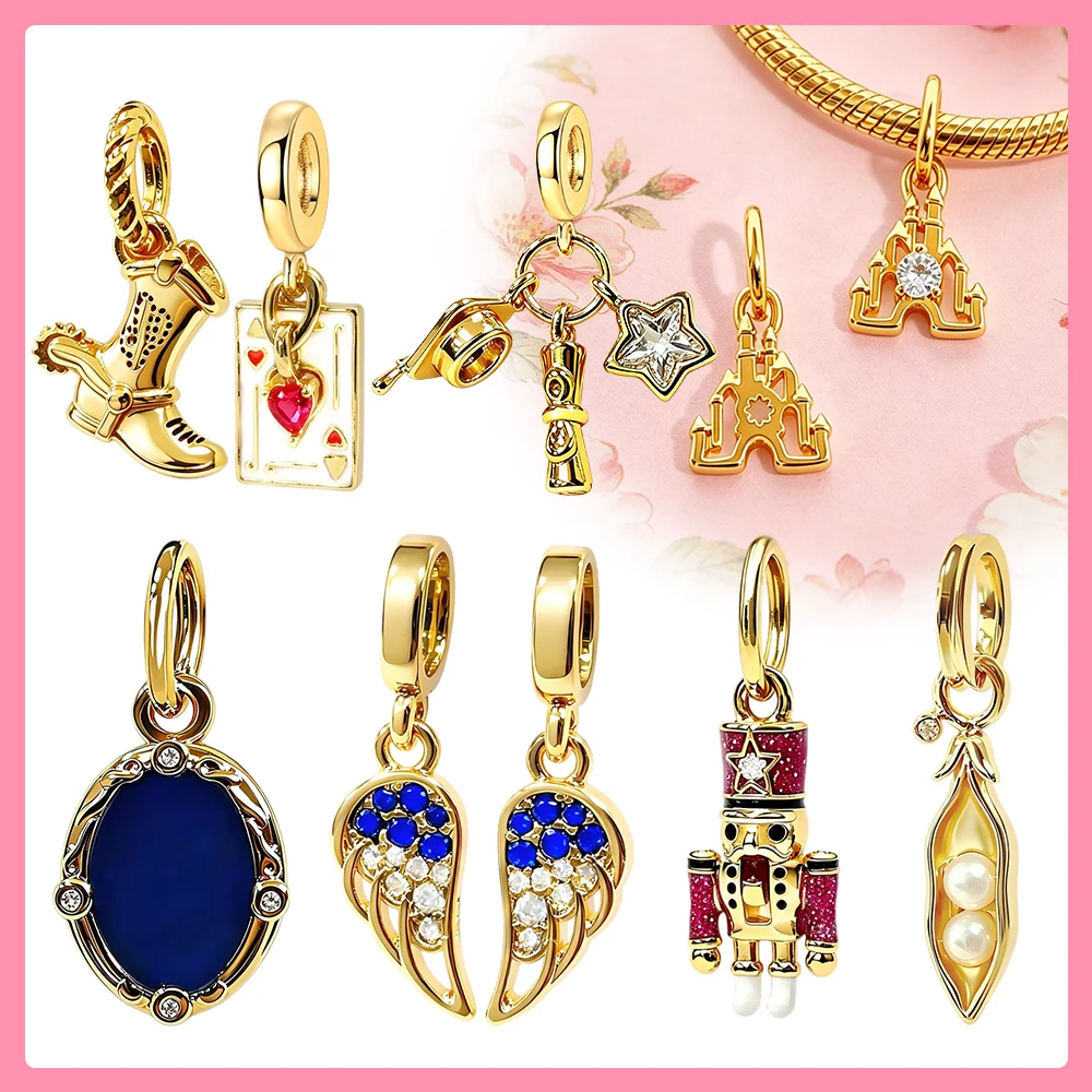 Castle Big Ben Windmill CZ Original Charms 925 Sterling Silver Beads Fit Bracelets Bag Keychain Charms Diy Women Gift Accessory