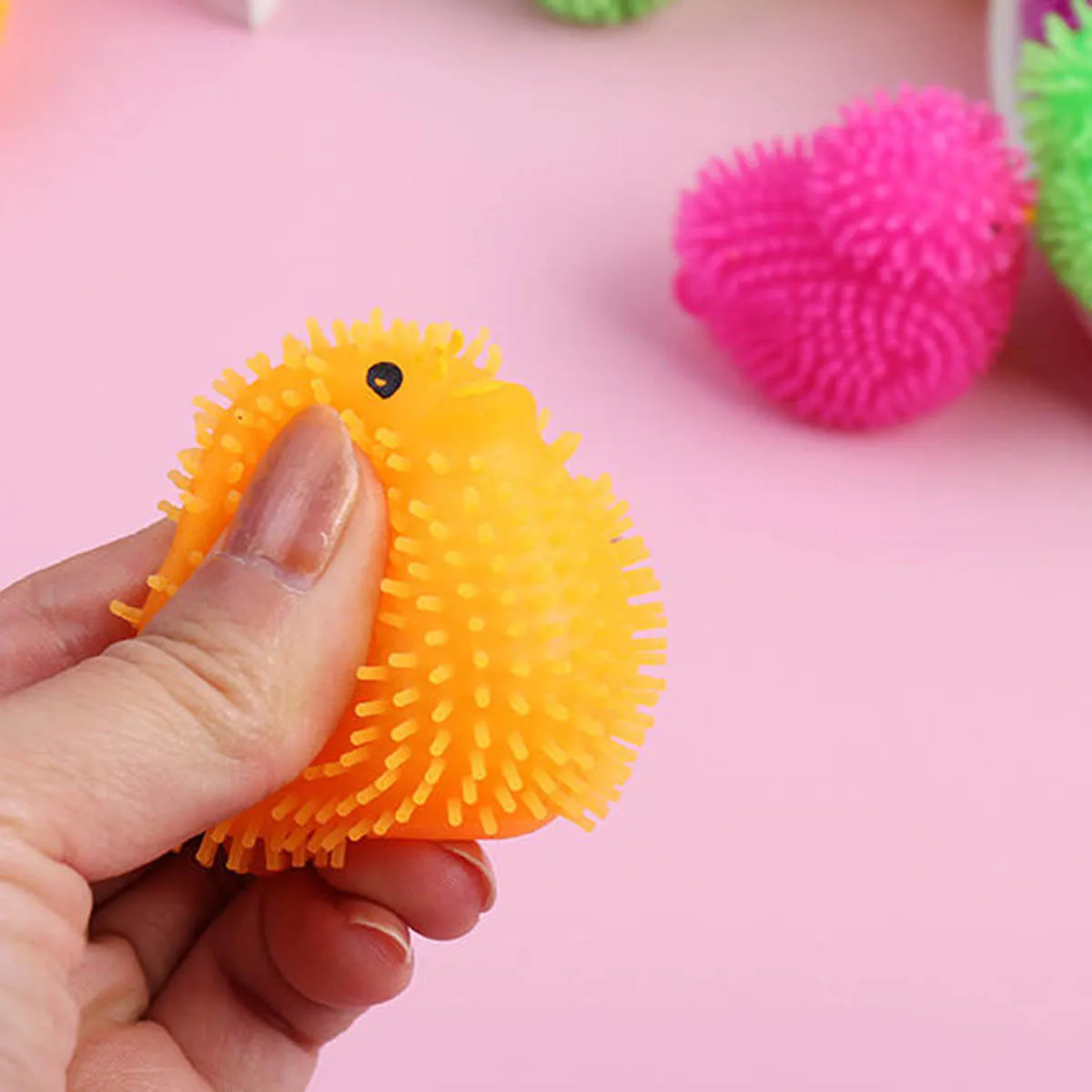 5 uds animales blandos pelota para apretar pellizco divertidos lindos polluelos bolas puntiagudas juguete sensorial brillante alivio del estrés para adultos juguete