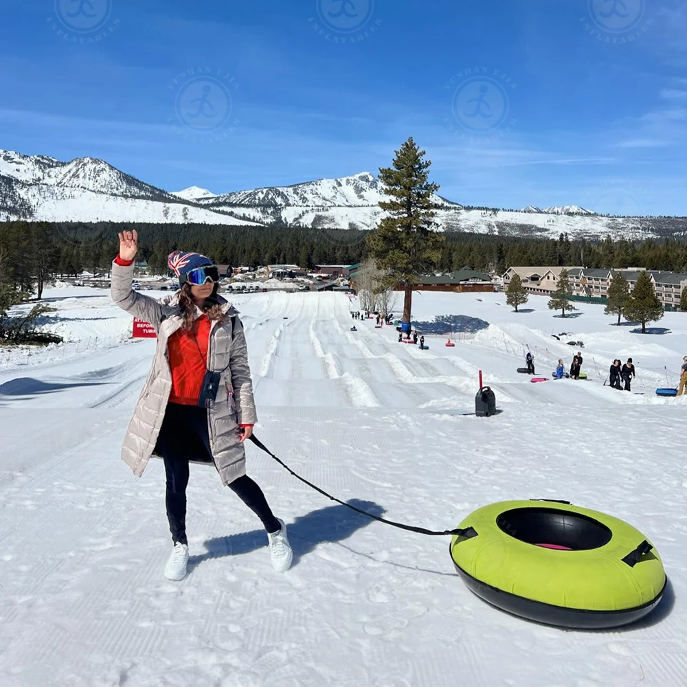Slitta a tubo per slitta da sci da neve doppia commerciale gonfiabile in gomma personalizzata in fabbrica per lo sport invernali