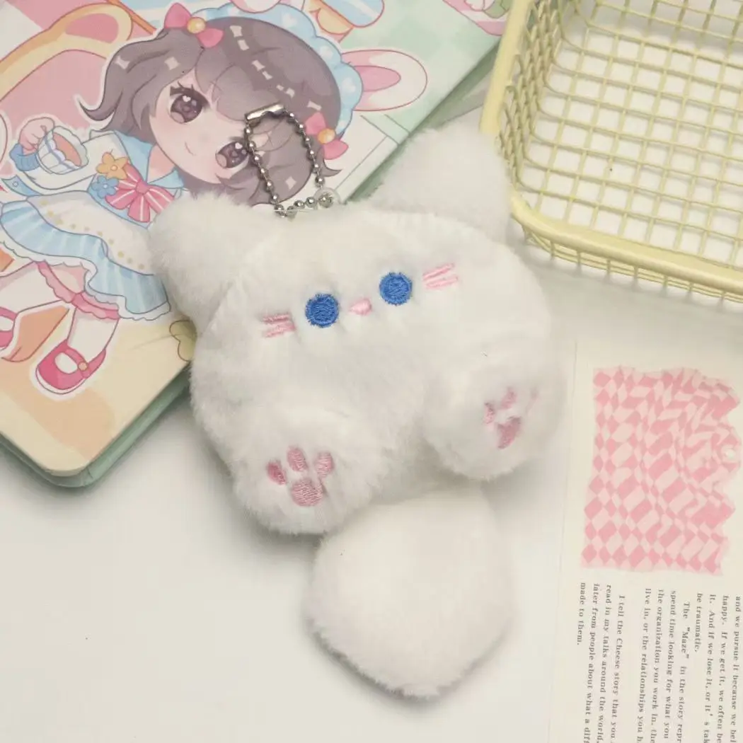 Niedlicher Plüsch-Katzen-Schlüsselanhänger – Rucksack-Charm, Taschenanhänger für Mädchen, Paar-Geschenke, Stofftier-Puppendekor