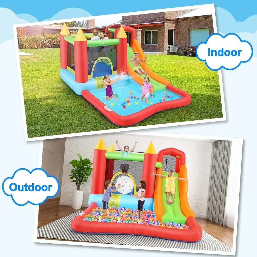 Casa de rebote inflable para regalos de niños de 3 a 12 años | Tobogán Jump 'n Castillo de rebote para niños de 13 x 12 pies, cohete Bouncer con tobogán largo, Climb & Jump A