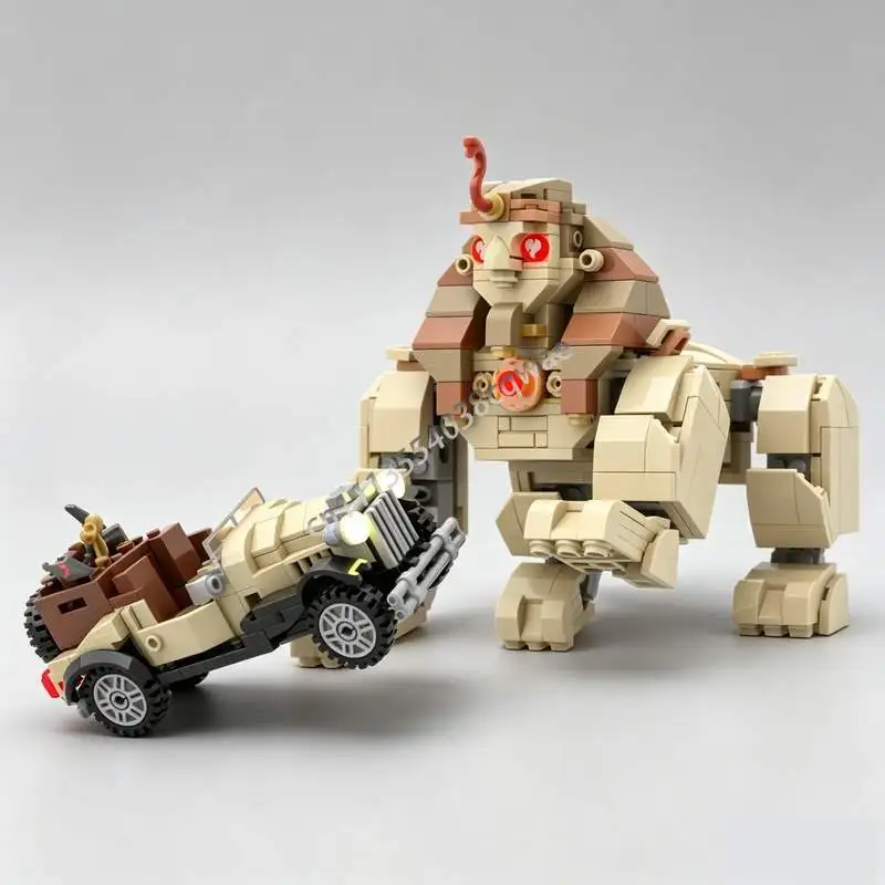 1337PCS Adventurers Secret Sphinx Surprise Architecture Model Custom Puzzle Building Blocks DIY Assembly Toy Scene Display Gifts