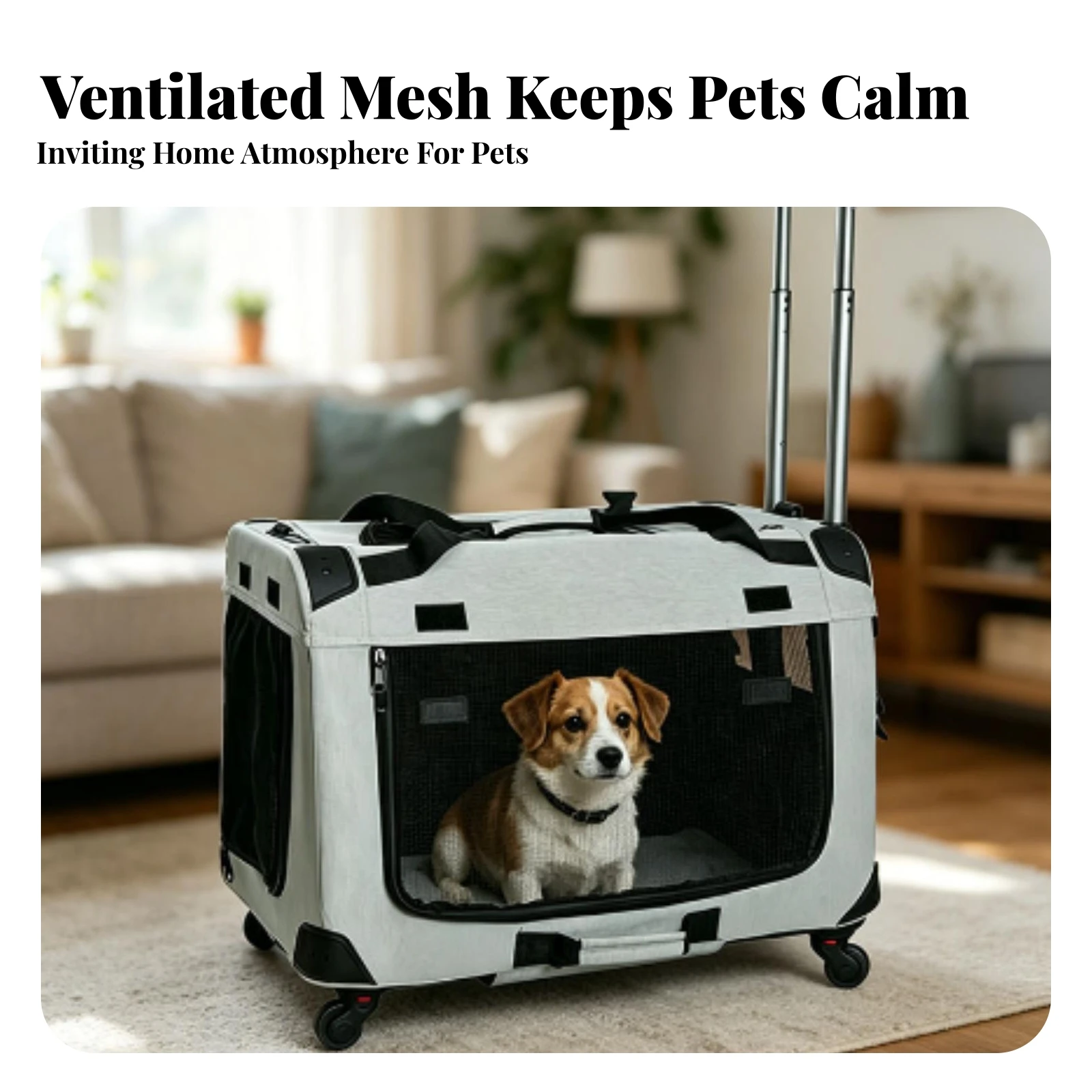 Pet Carrier Backpack with Wheels Spacious Pet Carrier Backpack Soft-Lined Smooth for Small Dogs, Travel, Vet Visits