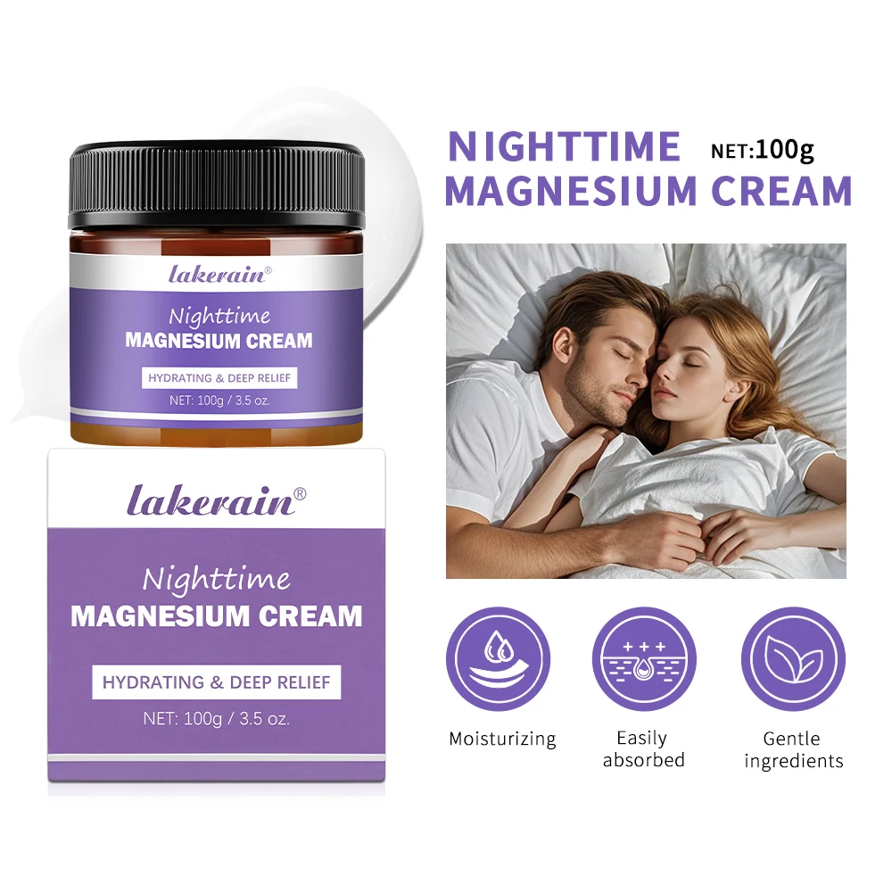 Magnesium Lotion Nighttime Magnesium Cream Lavender Legs Arms Chest Care Natural Aid for Deep Sleep Moisturizer After-sun repair