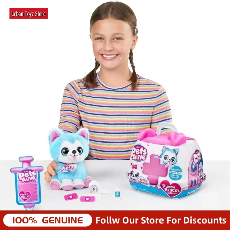 

Zuru Pets Alive Puppy Rescue Blind Box, Soft Plush Pet Doll, Interactive Sound Surprise Toy, Desktop Ornament Gift For Children