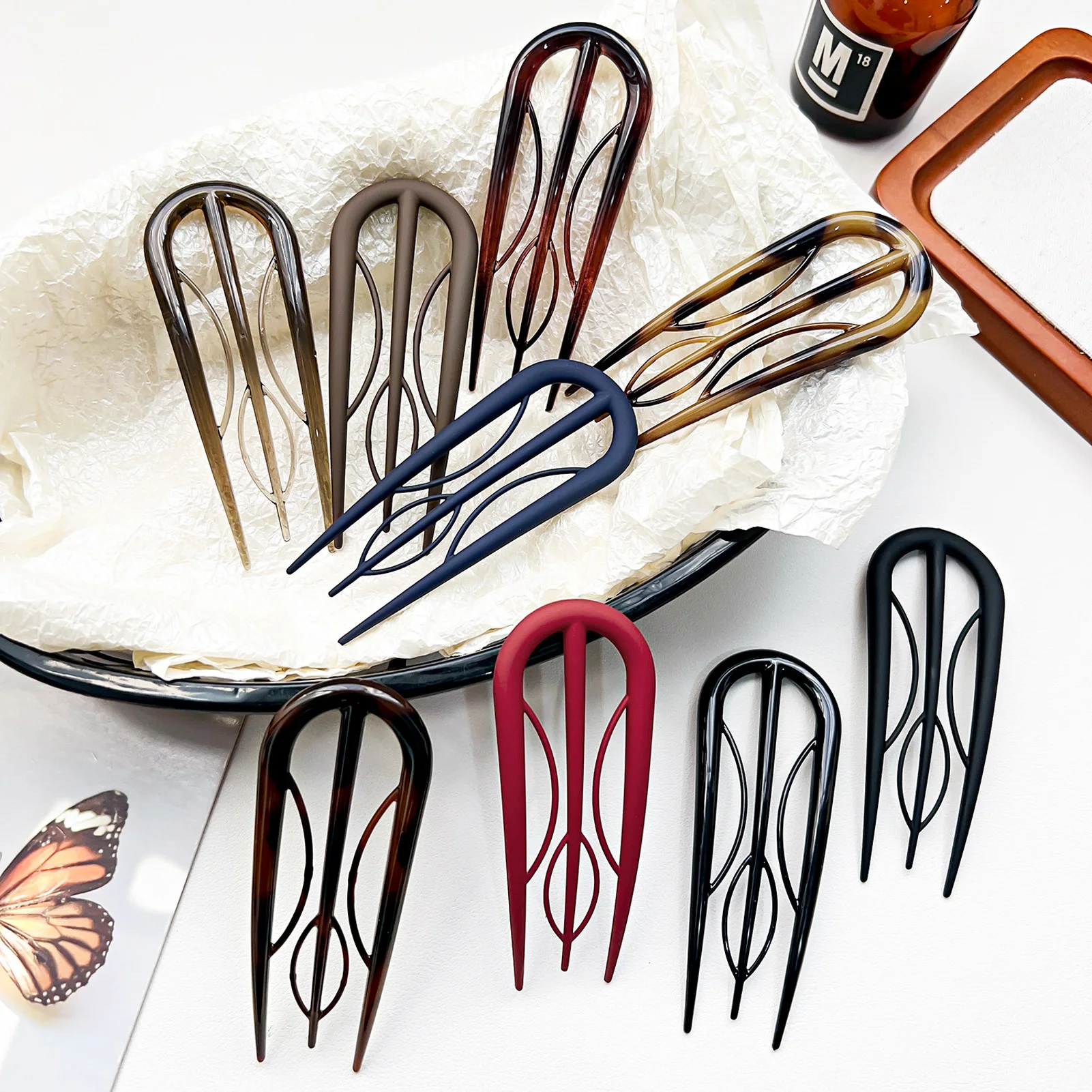 

Fashion U-shaped Hair Stick Fork Updo Hairstyle Tools Geometric Hairpin Women Girls Daily Hair Accessories Hair Bun Headwear