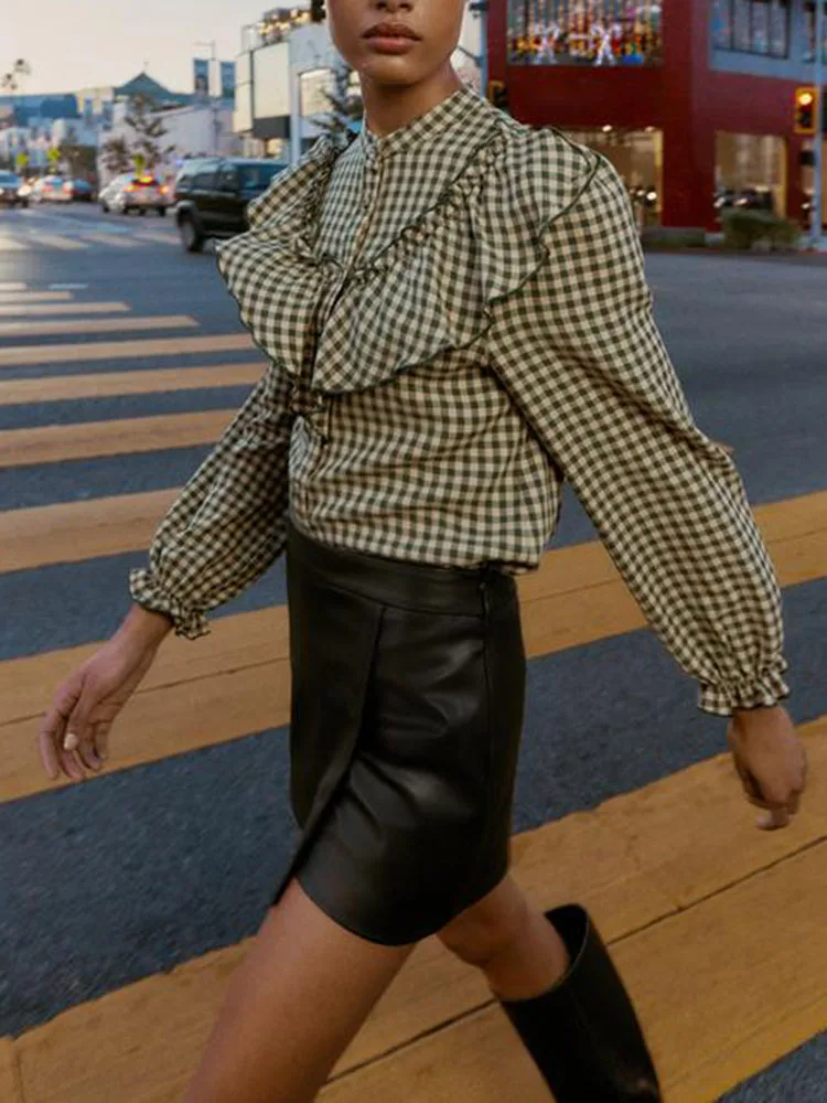 

Зима 202, новая женская мода, круглая Ne Long Sve irt, маленький узор, декоративный многослойный дизайн, женская одежда премиум-класса...