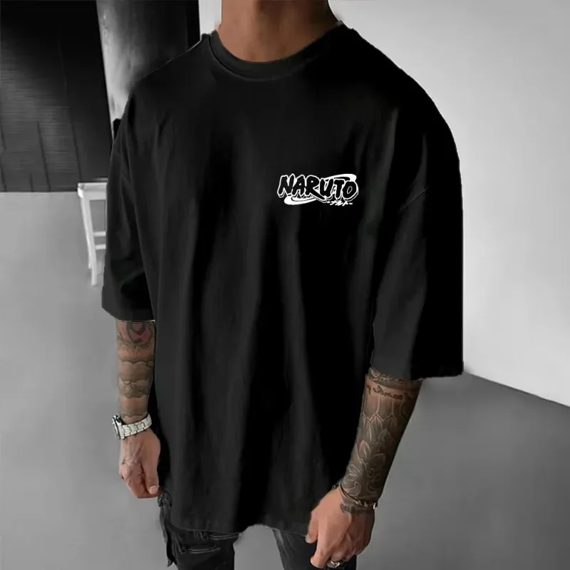 

Naruto Animation Derivatives Uchiha Obito Print T-shirt Men's 2025 Summer Casual Streetwear High Quality Cotton Crew Neck Top