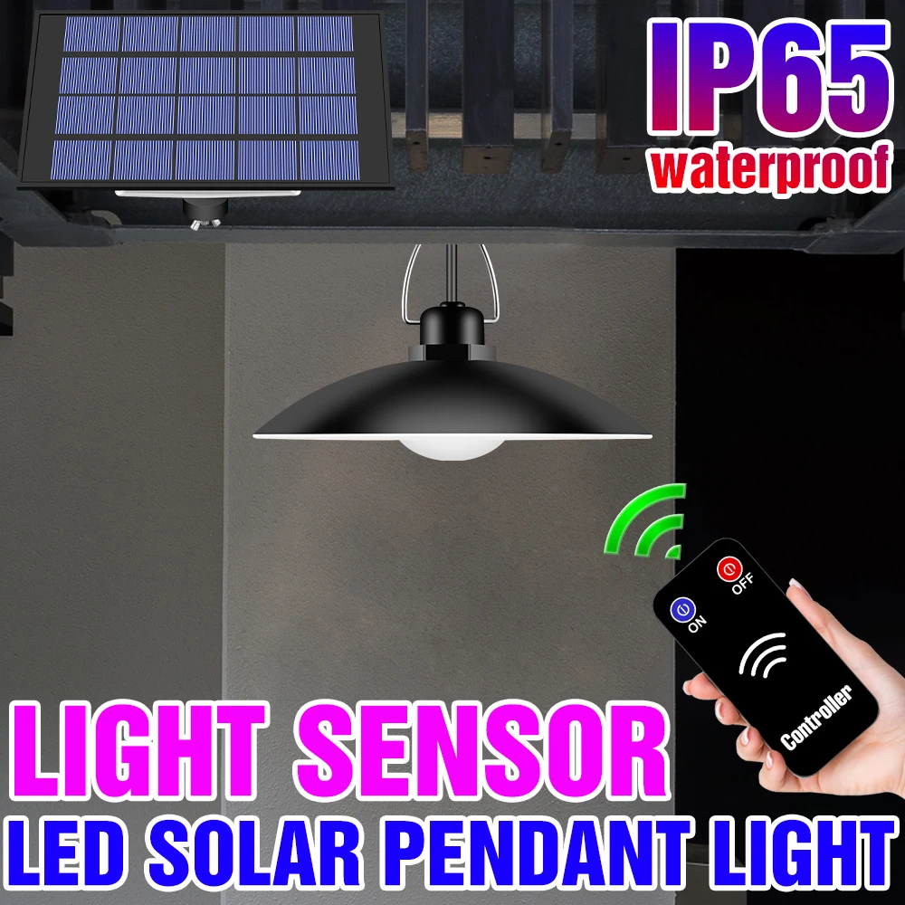 

LED Solar Pendant Light 15W 20W 25W 30W IP65 Waterproof Energy Saving Spotlights Remote Control Outdoor Decoration For Gardens