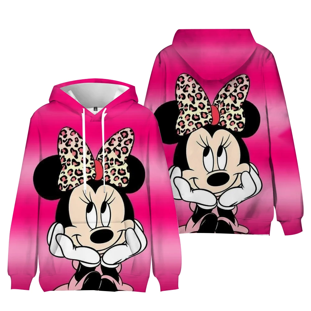 Disney Men\'s Hoodie Mickey Minnie Pullover 3D Cartoon Print Men\'s Wear New Oversized Men\'s Hoodie Autumn Fashion Men\'s Clothing