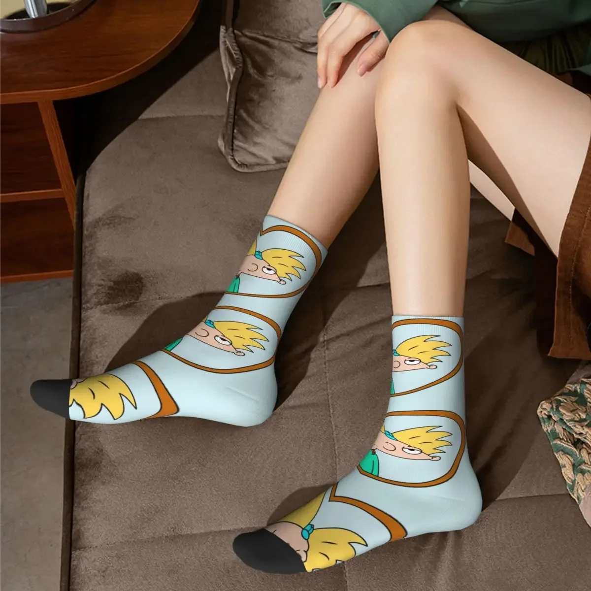 Hey Arnold Cartoon Design All Season Socks Merch for Unisex Non-slip Sock