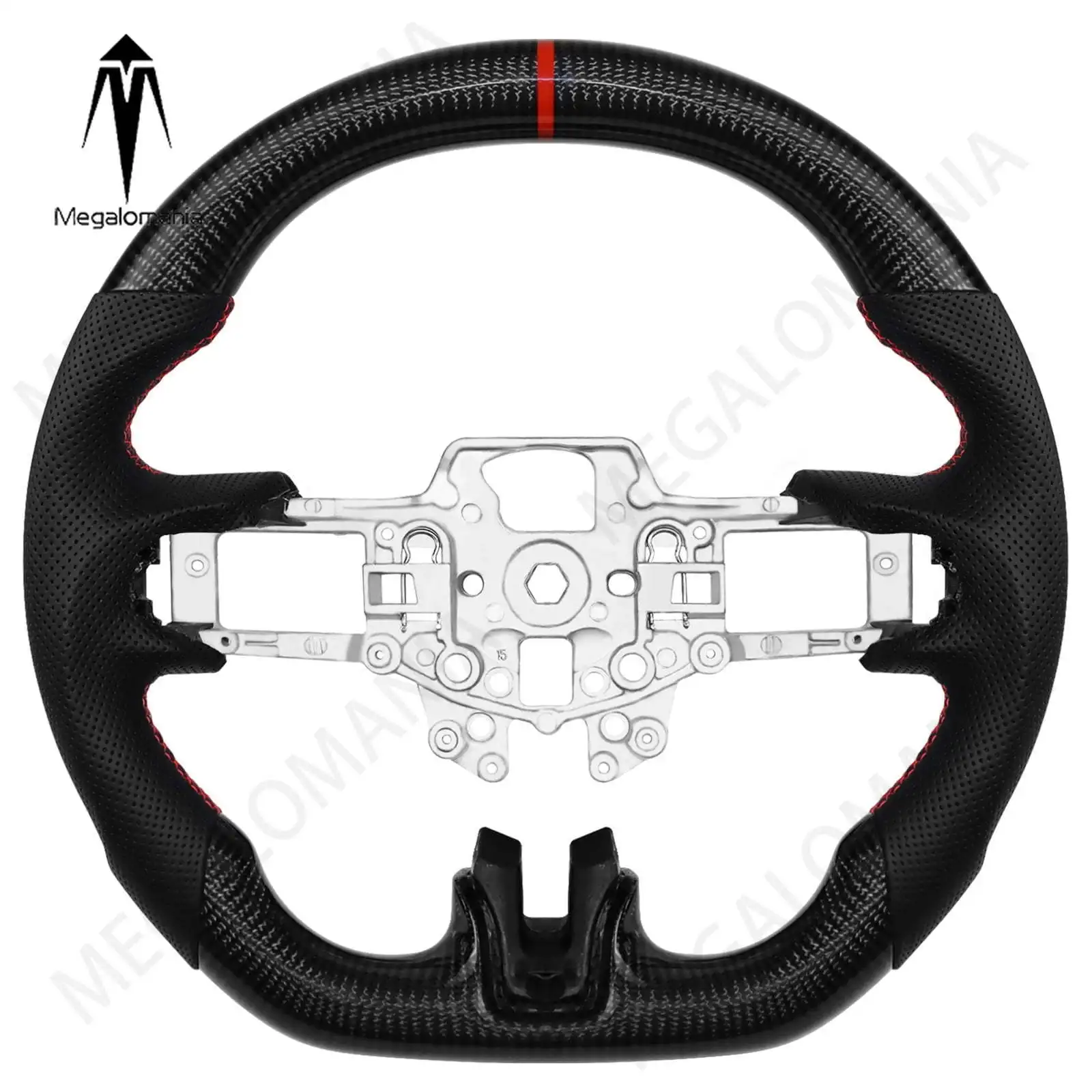 

Real Carbon Fiber Steering Wheel For Ford Mustang EcoBoost/GT/Shelby GT350/GT350R 2015-2017 Perforated Leather Racing Wheel