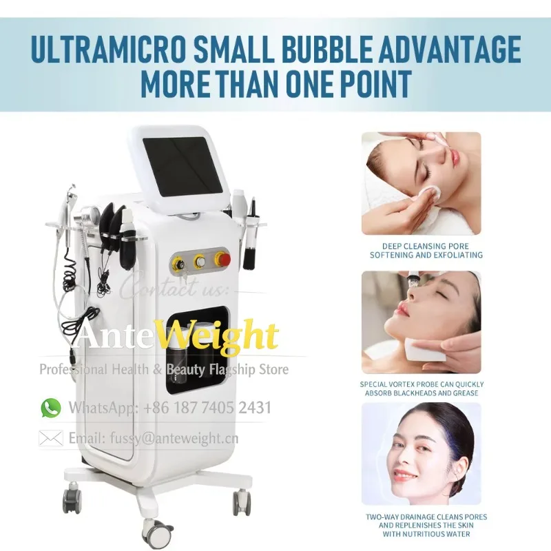 New Design Spa Deep Hydro Cleaning Pore Shrinking H2O2 Oxygene Jet Peel Vacuum Microdermabrasion Facial Machine