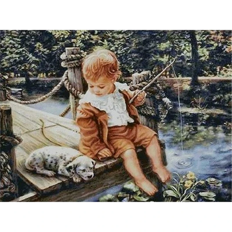 

Набор для вышивания крестиком ZZ6067: комплект для рукоделия, вышивка, набор для творчества, хлопковая ткань, мулине, Homfun, картина «Животные»