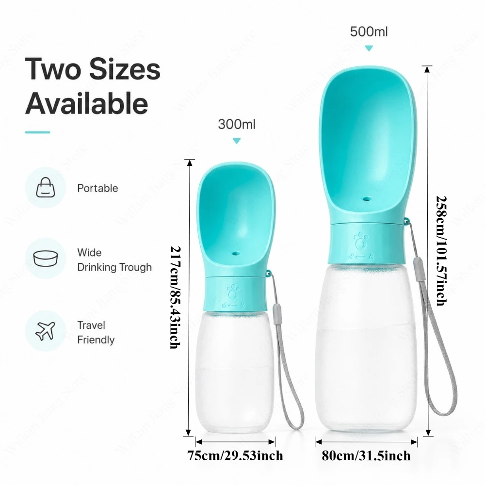 1PC Outdoor Pet Water Cup 300ml 500ml Travel Bottle with Integrated Bowl Portable Feeder for Dogs and Cats view 6