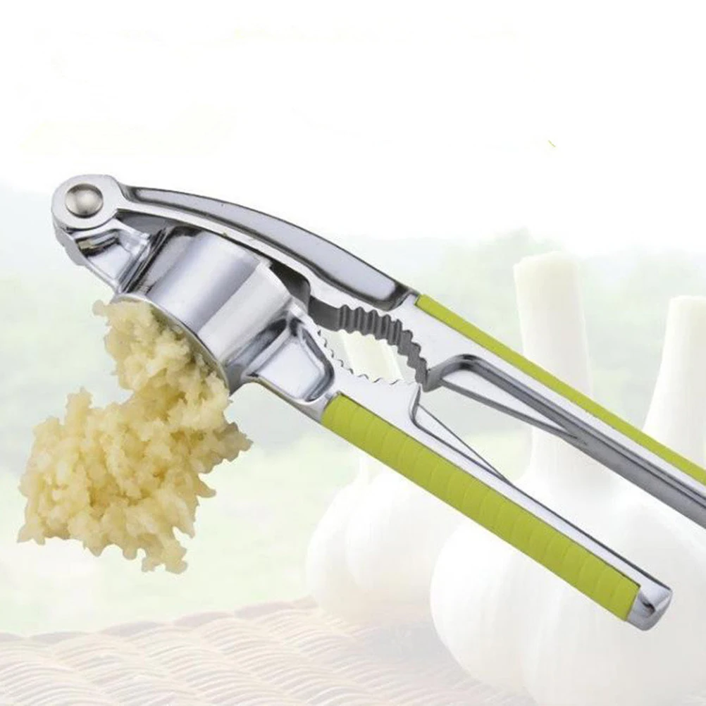 

Stainless Steel Garlic Press Ginger Mincer Crusher Chopper 2 In 1 Easy Clean Holds 1-2 Cloves Black Walnut Opener Tools Kitchen