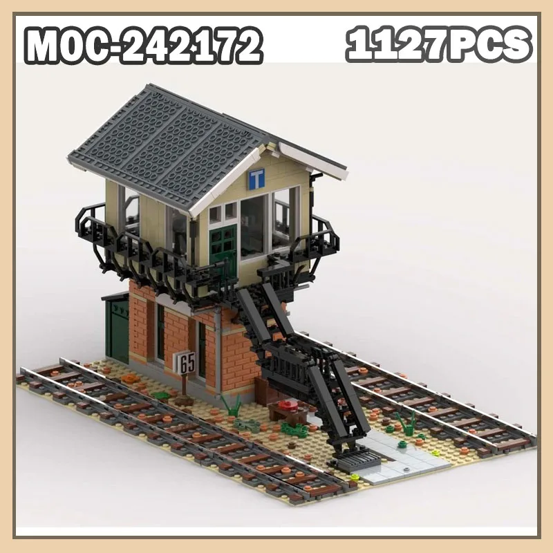 

MOC-242172 Железнодорожный музей Строительные блоки MOC Офисная дорожка Чулок Детали парового поезда Село Наборы игрушек 1127 шт.