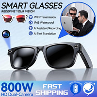 New Smart Glasses 800W HD Bluetooth Camera 1080P Video Recording Sunglassess Real-Time Translation AI Glasses Meeting and Travel