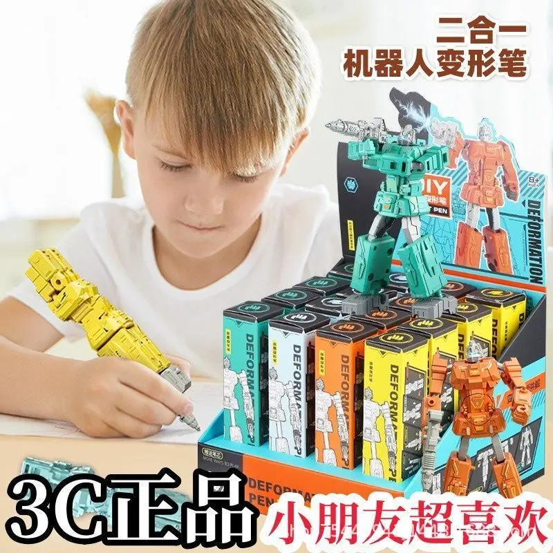 Stylo Robot Transformable, jouet pour enfant, stylo à bille déformable, outil d'écriture, modèle de figurine d'action éducative, fournitures scolaires créatives, cadeau