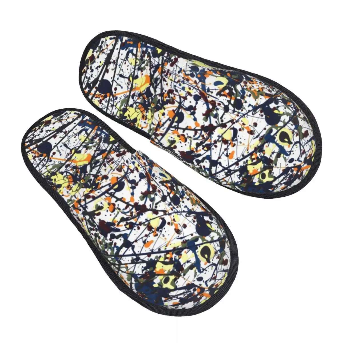 Custom Print  Jackson Pollock Mijumi Pollock House Slippers Soft Warm American Painter Artist Memory Foam Fluffy Slipper Shoes