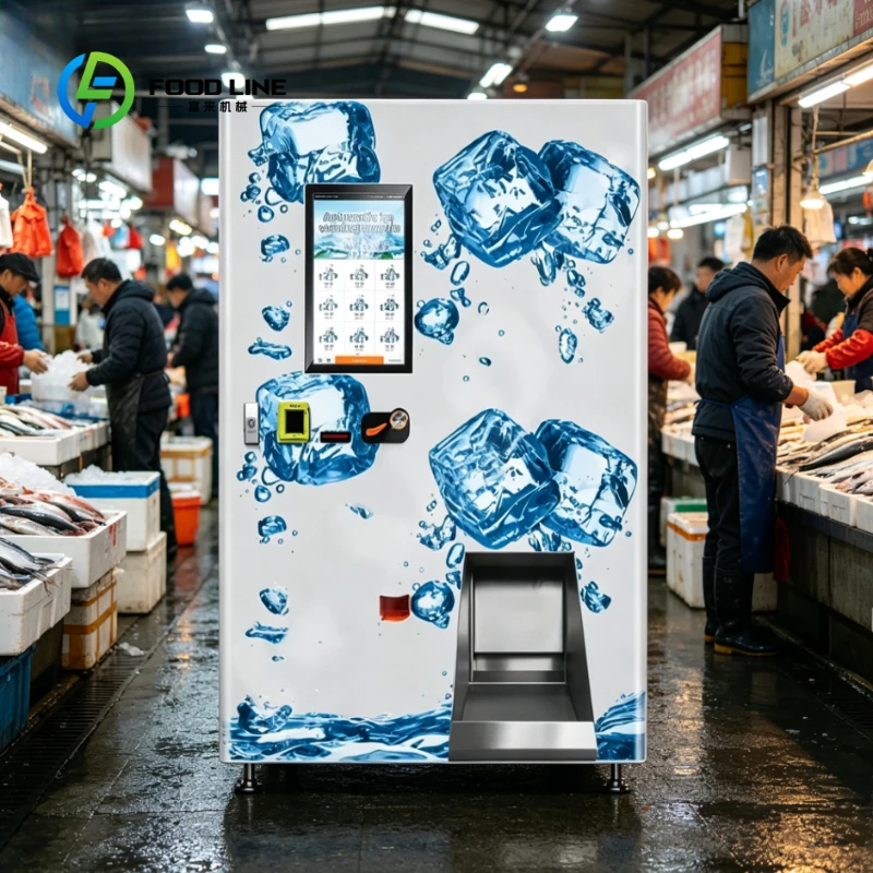 Customized Automatic Ice Cube Vending Machine Touch Screen Control Self‑Service Large Capacity Ice Selling Machine