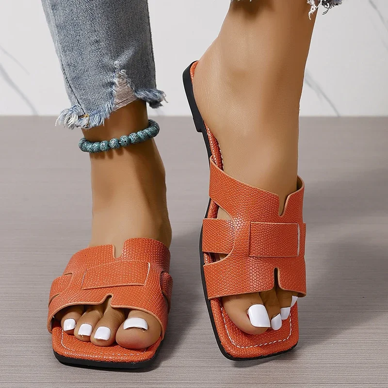 Summer Women Slippers Fashion Beach Flats Shoes 2024 New Casual Sandals Dress Walking Flip Flops Open Toe Slides Mujer Zapatos