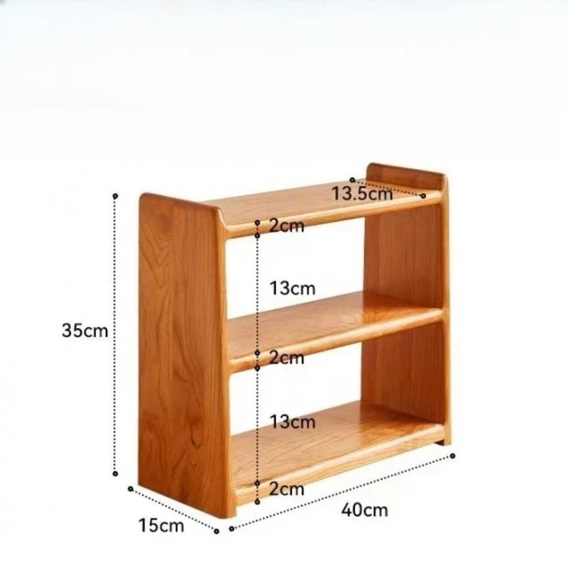 Shelf Storage Lattice Table Solid Wood Multi-layer Desktop Cup Storage Rack Cherry Wood Shelf Dining