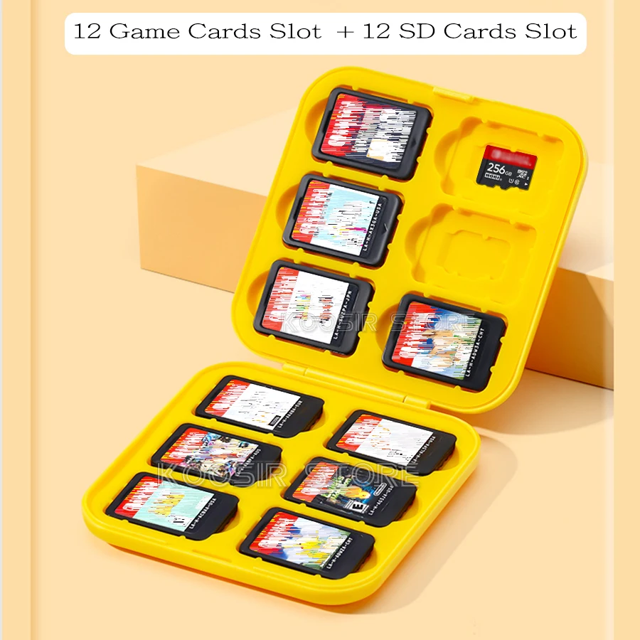 For Nintendo Switch OLED 12 Piece Game Card Pattern Silicone Lining Storage Case Bag for Nintendo Switch Lite Game Cartridge Box