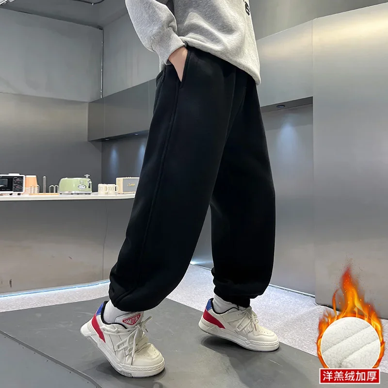 NewBoy الخريف والشتاء سميكة عالية الجودة نمط جديد السراويل وسيم مع بطانة رقيق 2025.4-15 سنة #3