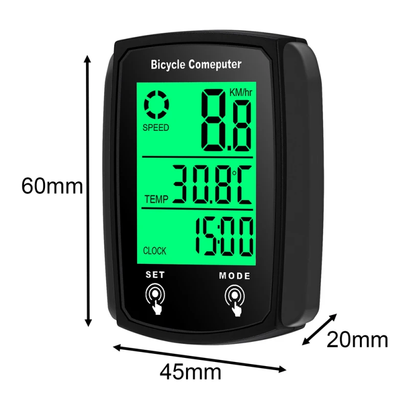 Bicycle Computer LED Digital Wired Cycling Computer Speedometer Touchscreen Bike Speed Odometer with Backlight Bike Accessories